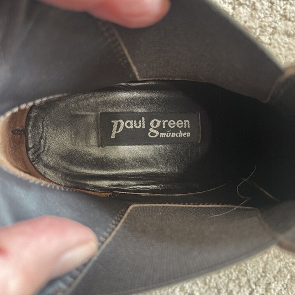Paul Green Munchin Women Chelsea Boots 6.5 Brown Heeled Slouchy Suede Leather 3” - Picture 11 of 12
